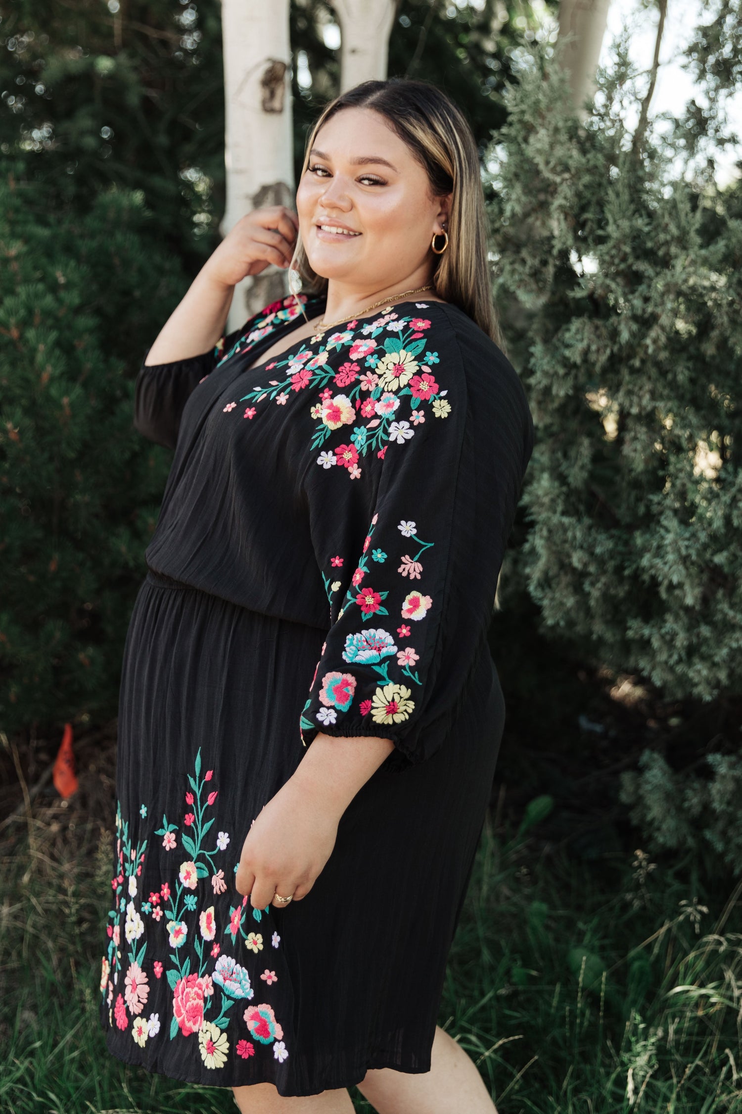 Happy To See You Floral Embroidered Dress - WEBSITE EXCLUSIVE