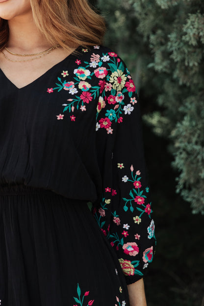 Happy To See You Floral Embroidered Dress - WEBSITE EXCLUSIVE