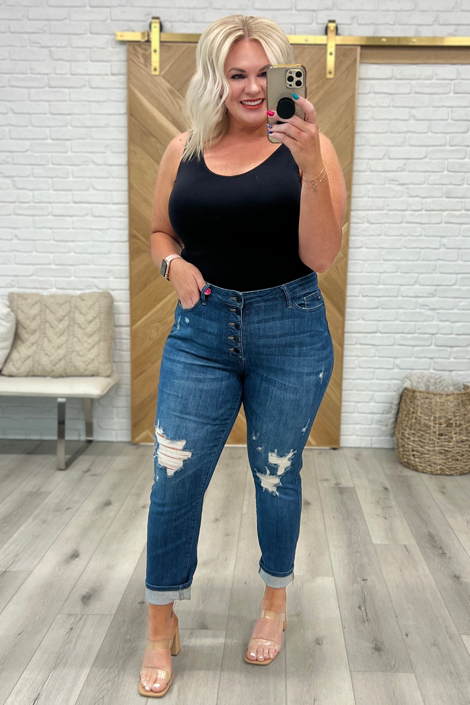 Colt High Rise Button Fly Distressed Boyfriend Jeans - Website Exclusive