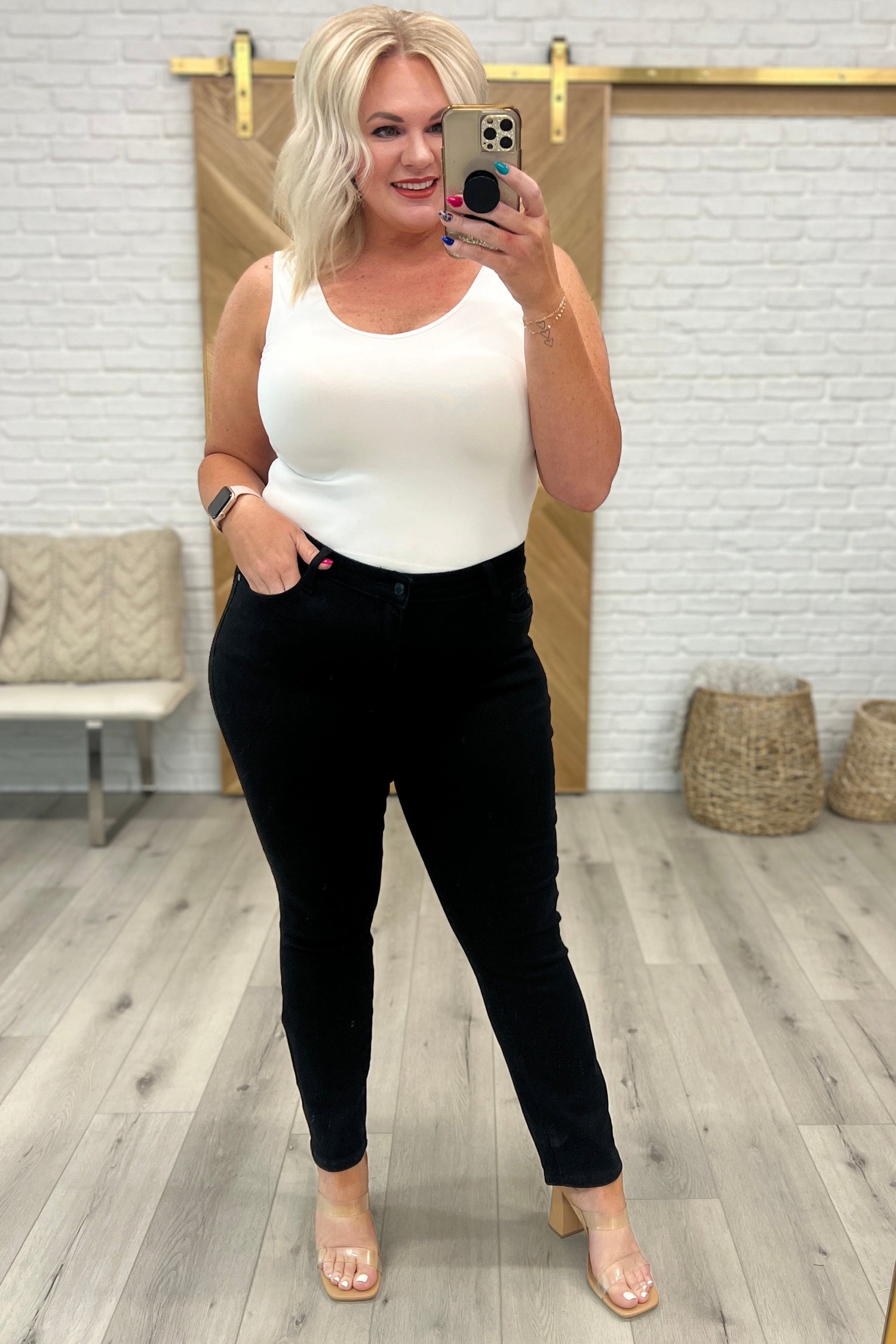 Edith Mid Rise Classic Slim Jeans in Black - Website Exclusive