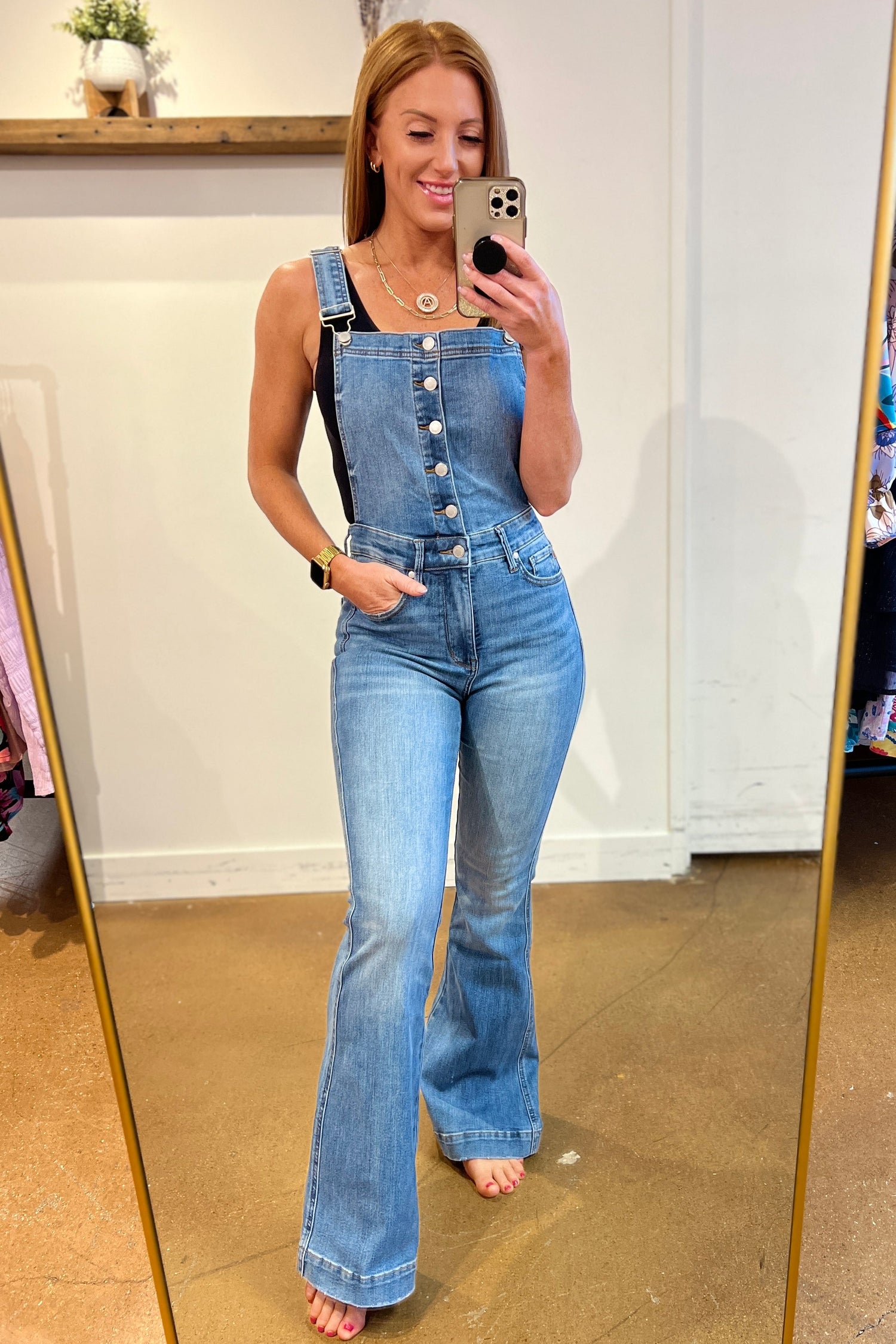 Izzy Control Top Retro Flare Overalls - Website Exclusive