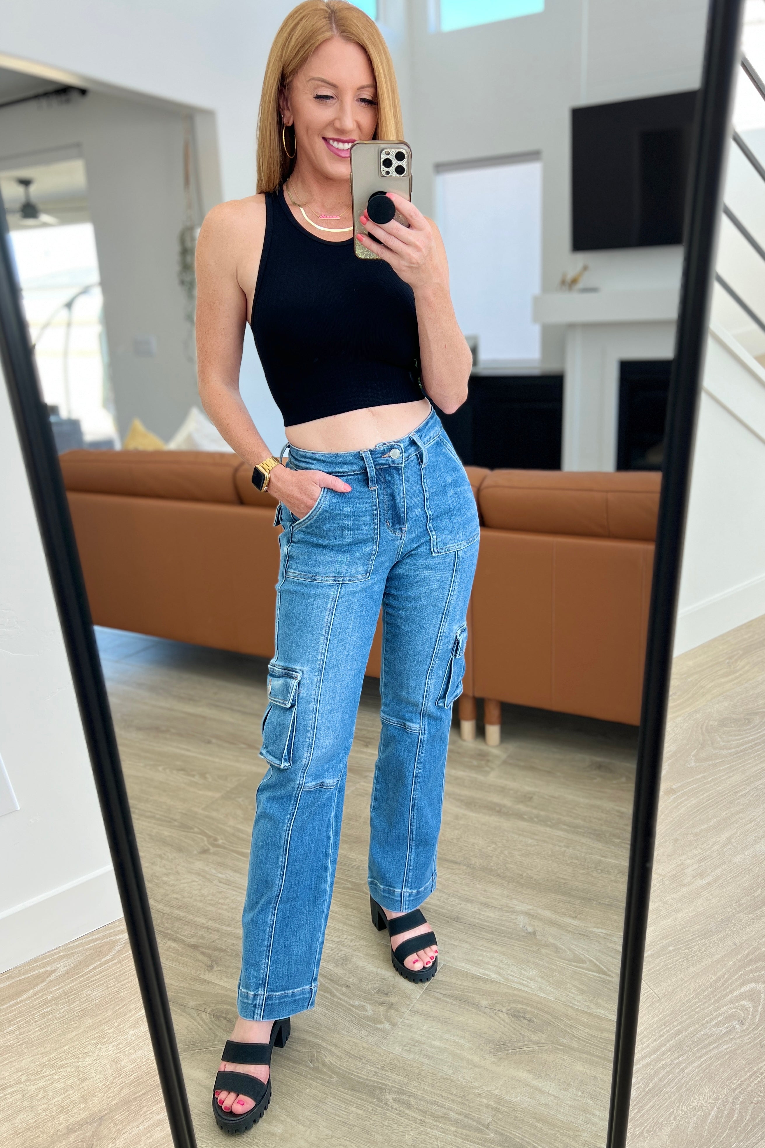 Clarissa High Rise Wide Leg Cargo Jeans - WEBSITE EXCLUSIVE