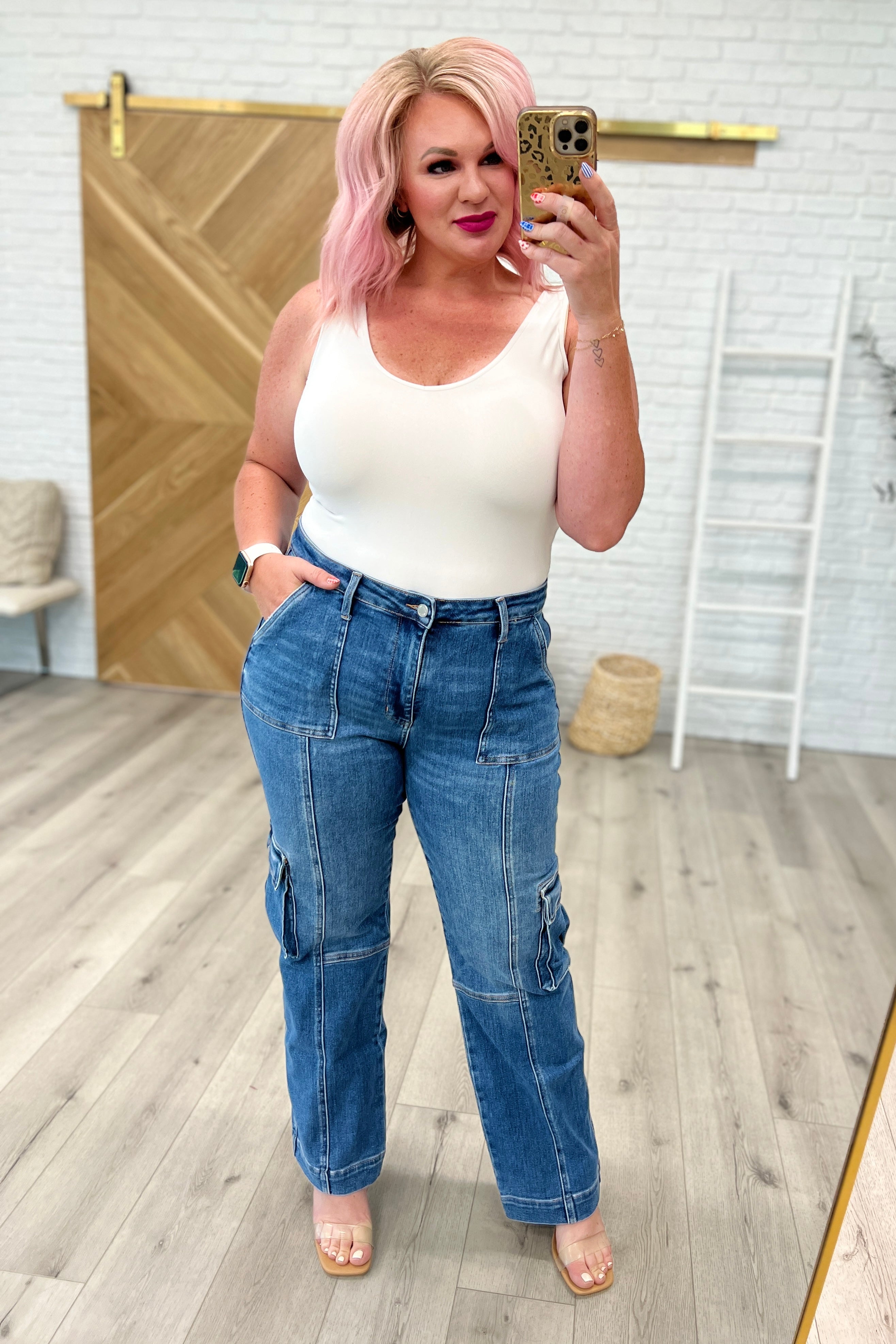 Clarissa High Rise Wide Leg Cargo Jeans - WEBSITE EXCLUSIVE