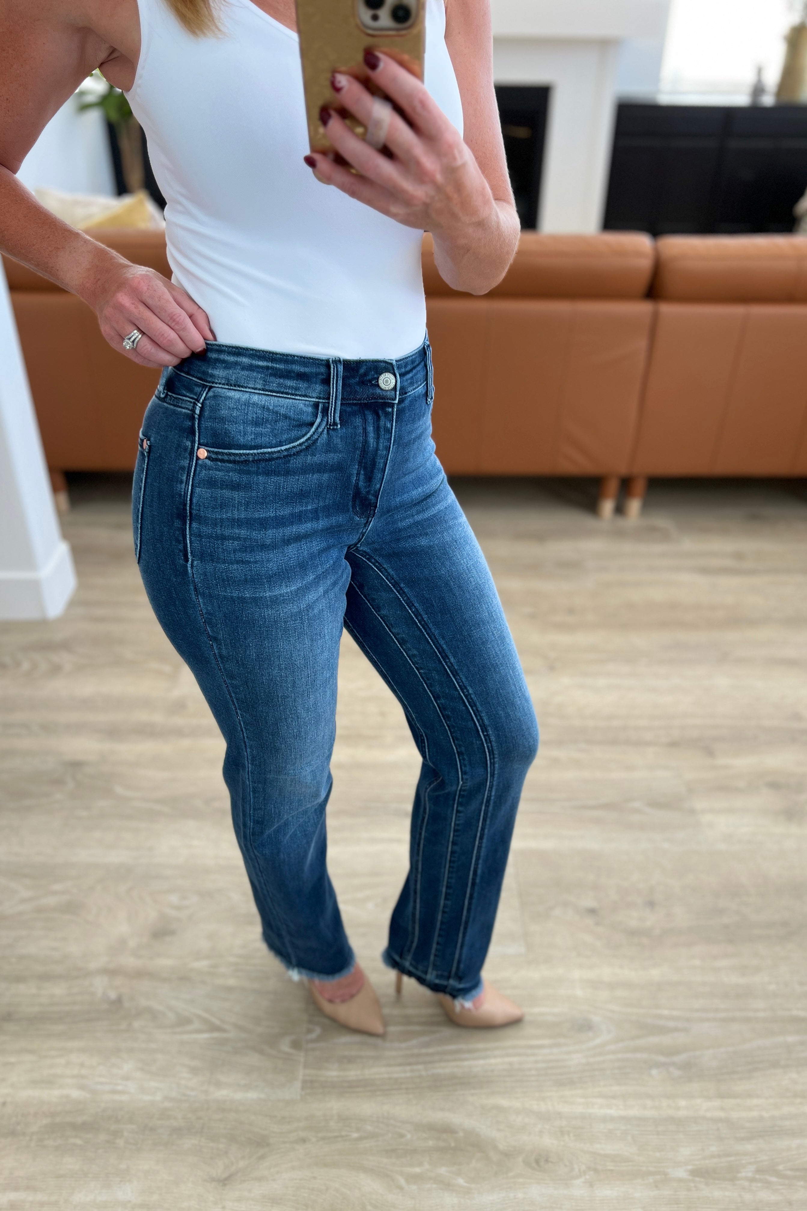 Ruth High Rise Release Hem Straight Jeans - WEBSITE EXCLUSIVE