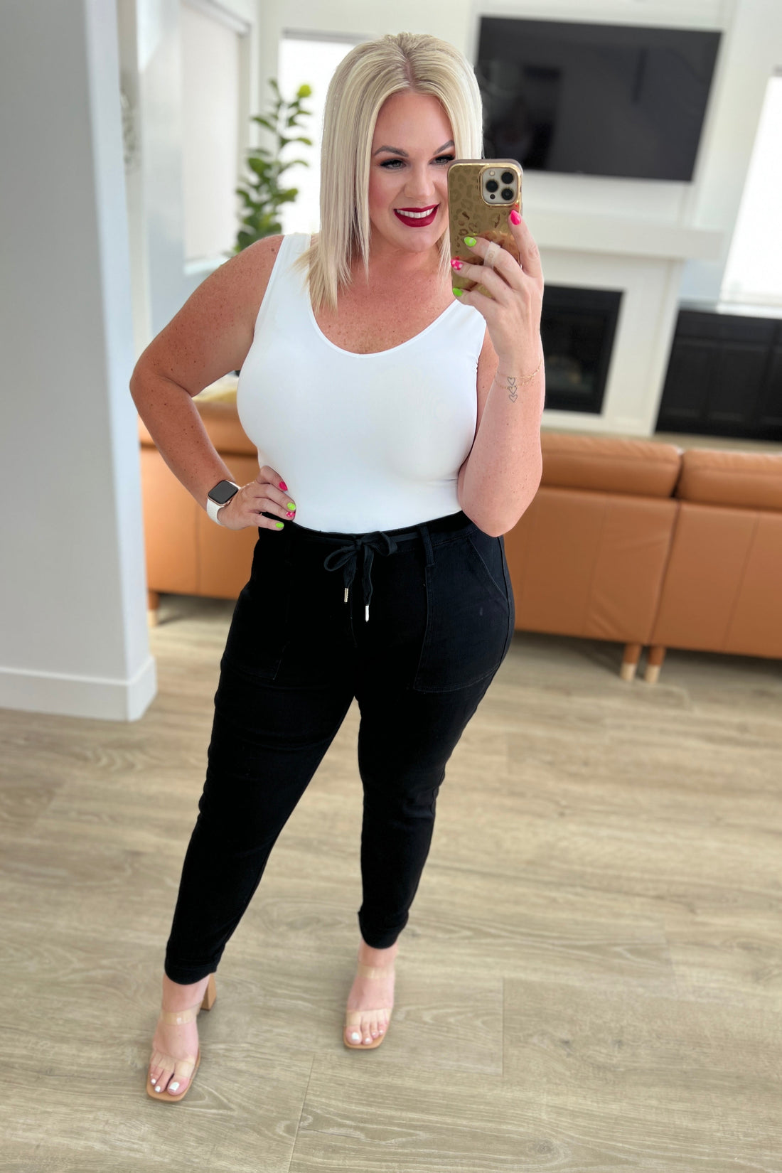 Carmen Double Cuff Joggers in Black - WEBSITE EXCLUSIVE