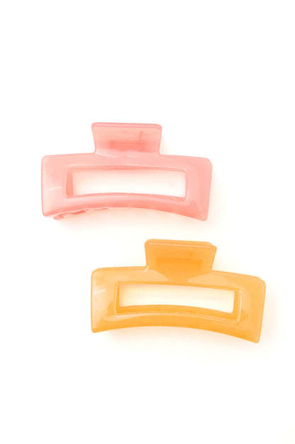 Jelly Rectangle Claw Clip in Sherbet - WEBSITE EXCLUSIVE