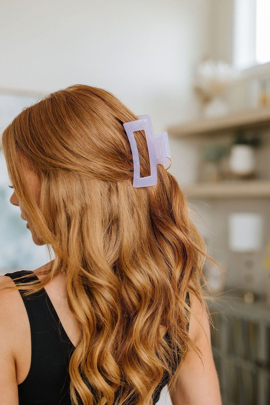 Jelly Rectangle Claw Clip in Lavender - WEBSITE EXCLUSIVE