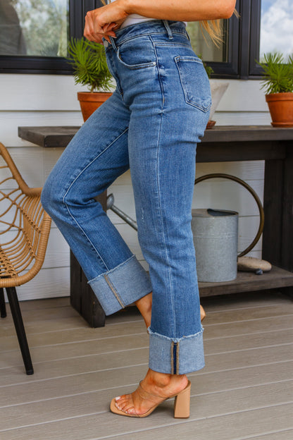 Jones High Rise Cuffed Straight Jeans - WEBSITE EXCLUSIVE