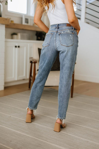 Josie Mid Rise Button Fly Boyfriend Jeans - WEBSITE EXCLUSIVE