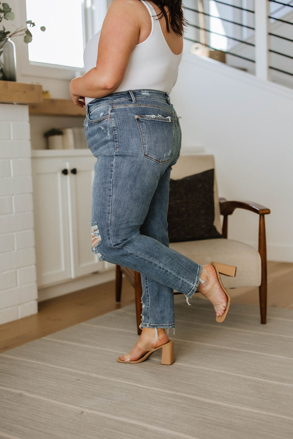 Josie Mid Rise Button Fly Boyfriend Jeans - WEBSITE EXCLUSIVE