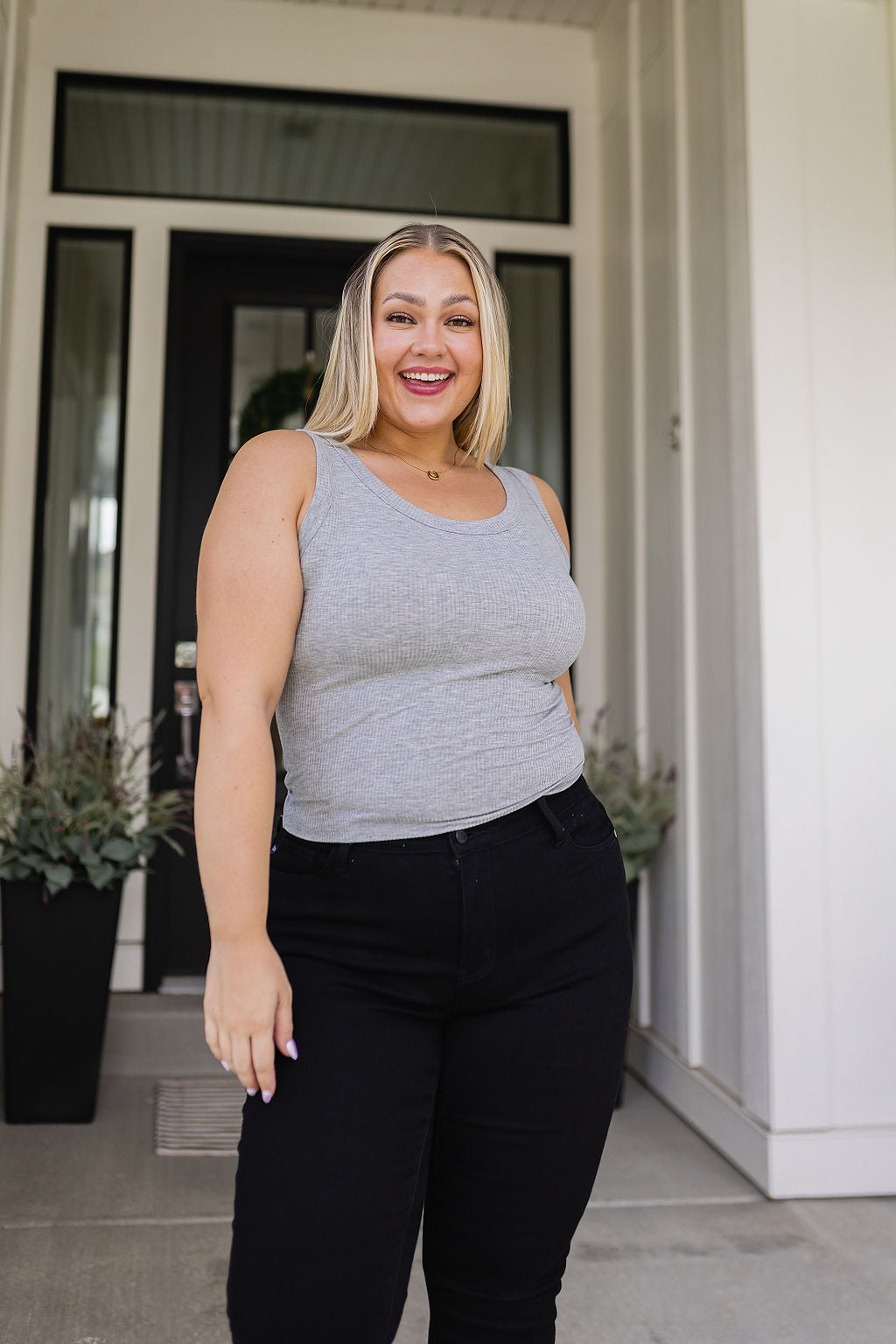 Just One More Ribbed Tank in Heather Grey - WEBSITE EXCLUSIVE