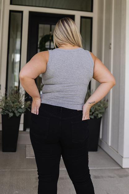 Just One More Ribbed Tank in Heather Grey - WEBSITE EXCLUSIVE