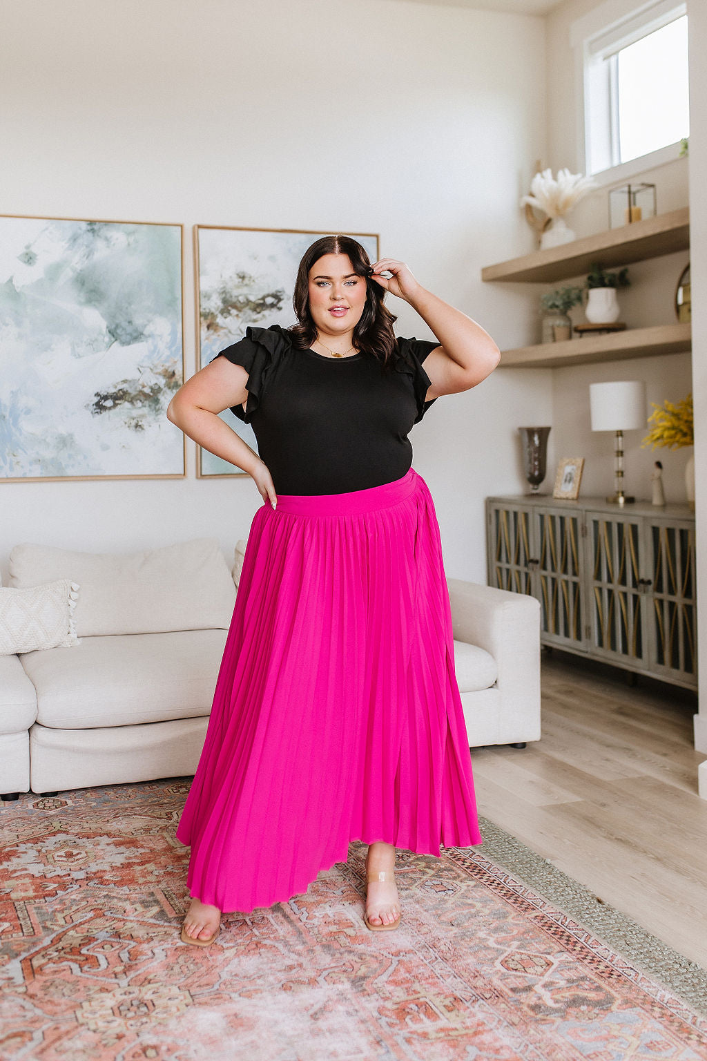 Just Too Hot Midi Skirt in Hot Pink - WEBSITE EXCLUSIVE