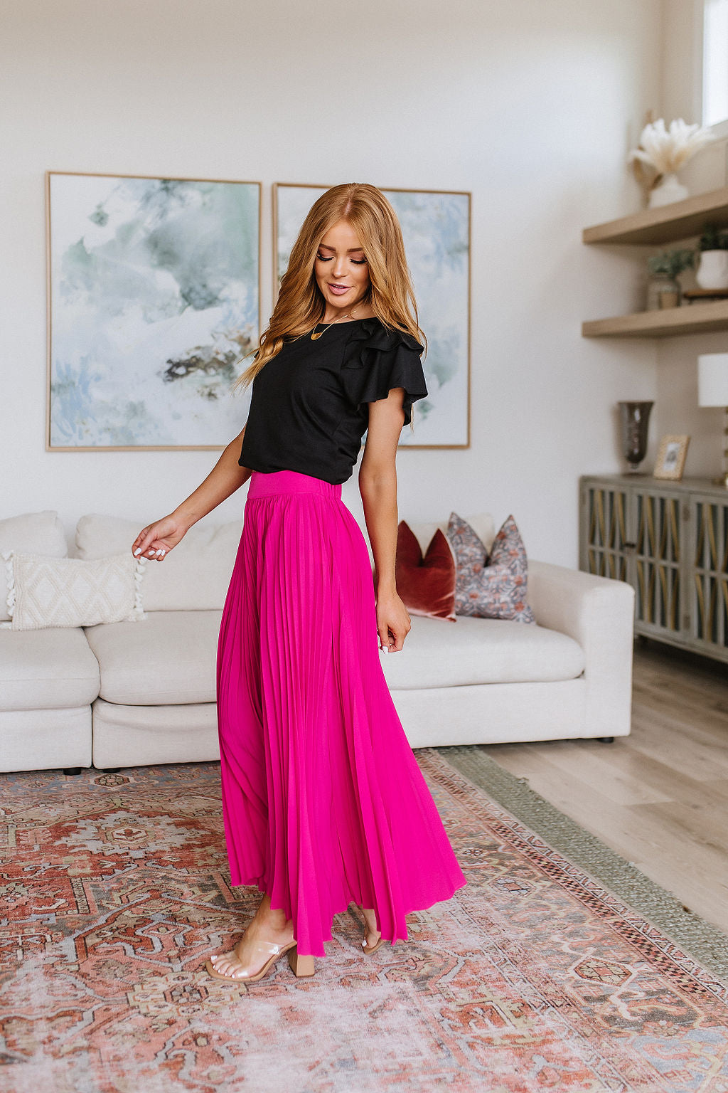 Just Too Hot Midi Skirt in Hot Pink - WEBSITE EXCLUSIVE