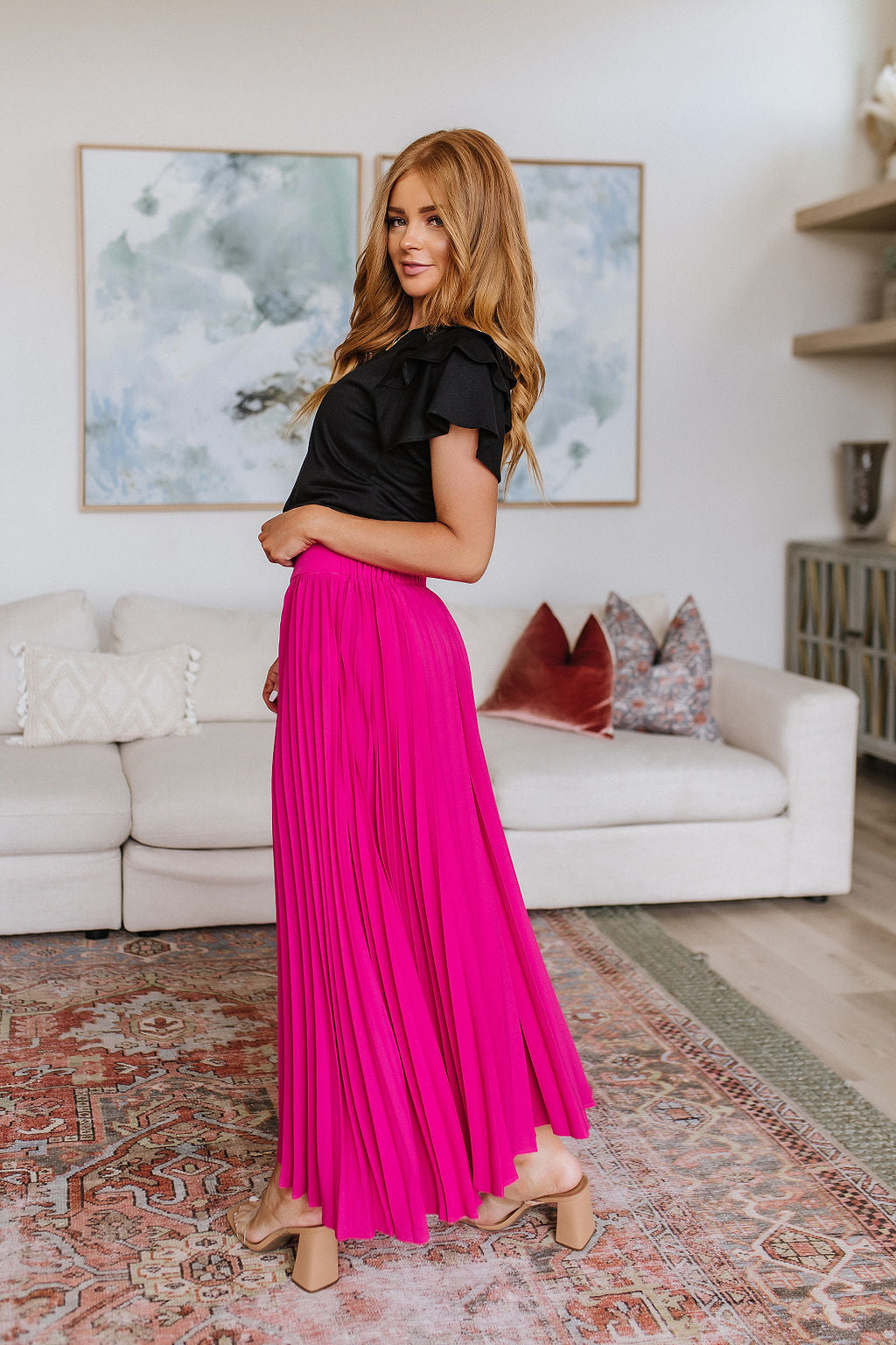 Just Too Hot Midi Skirt in Hot Pink - WEBSITE EXCLUSIVE