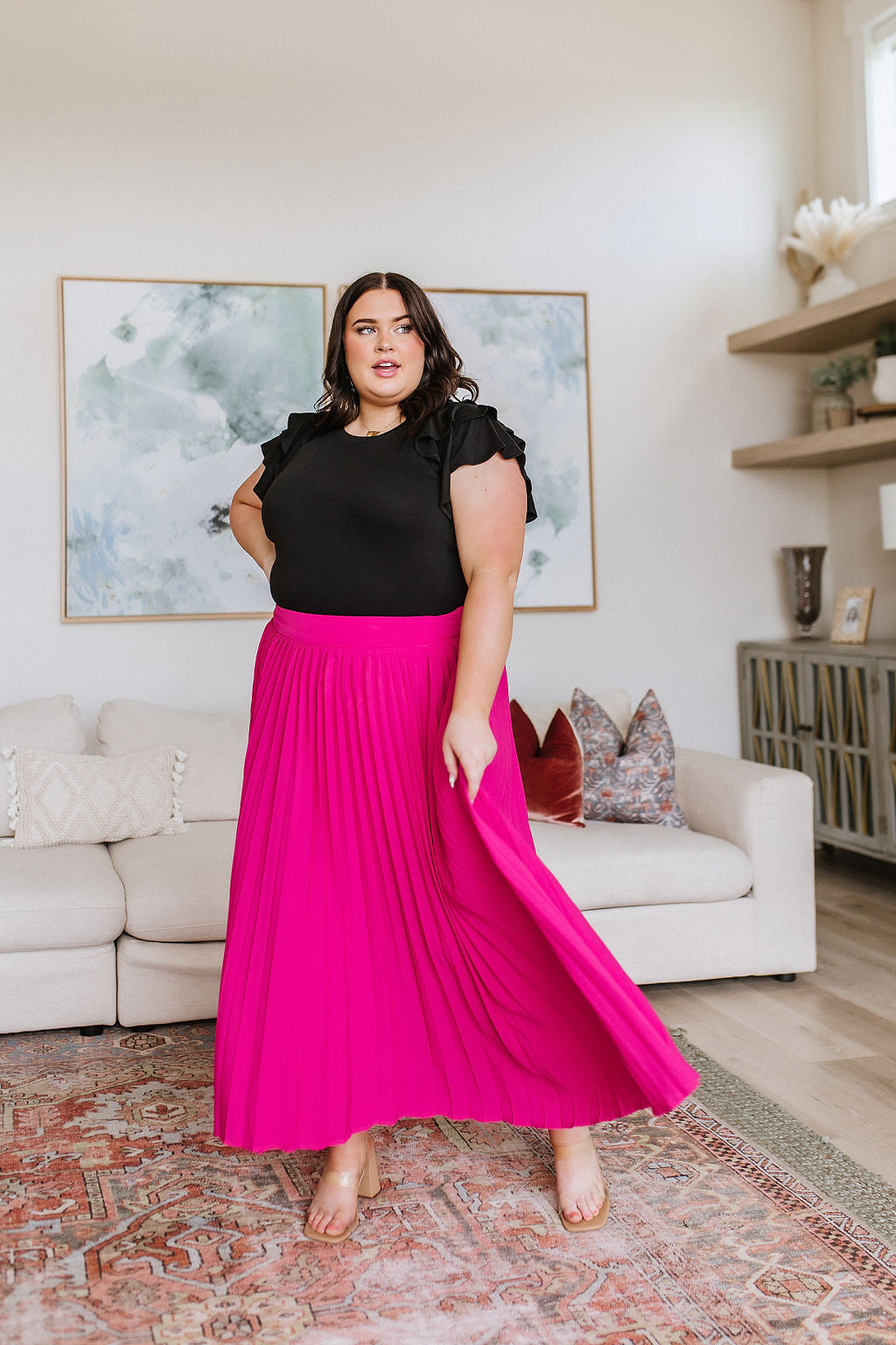 Just Too Hot Midi Skirt in Hot Pink - WEBSITE EXCLUSIVE