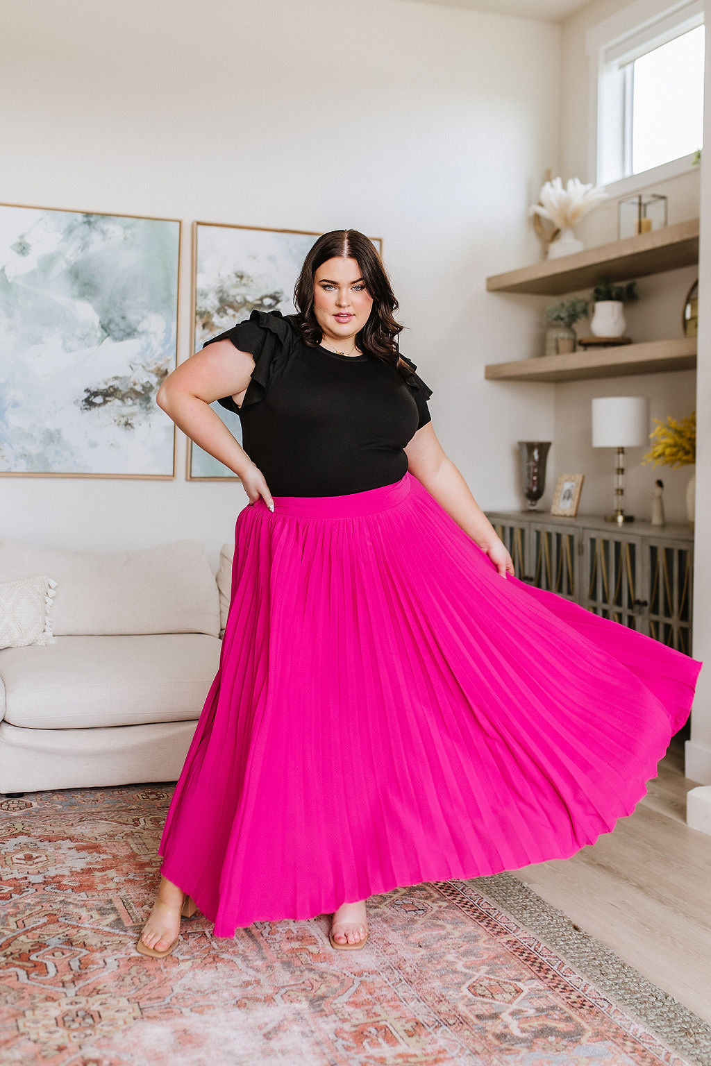 Just Too Hot Midi Skirt in Hot Pink - WEBSITE EXCLUSIVE