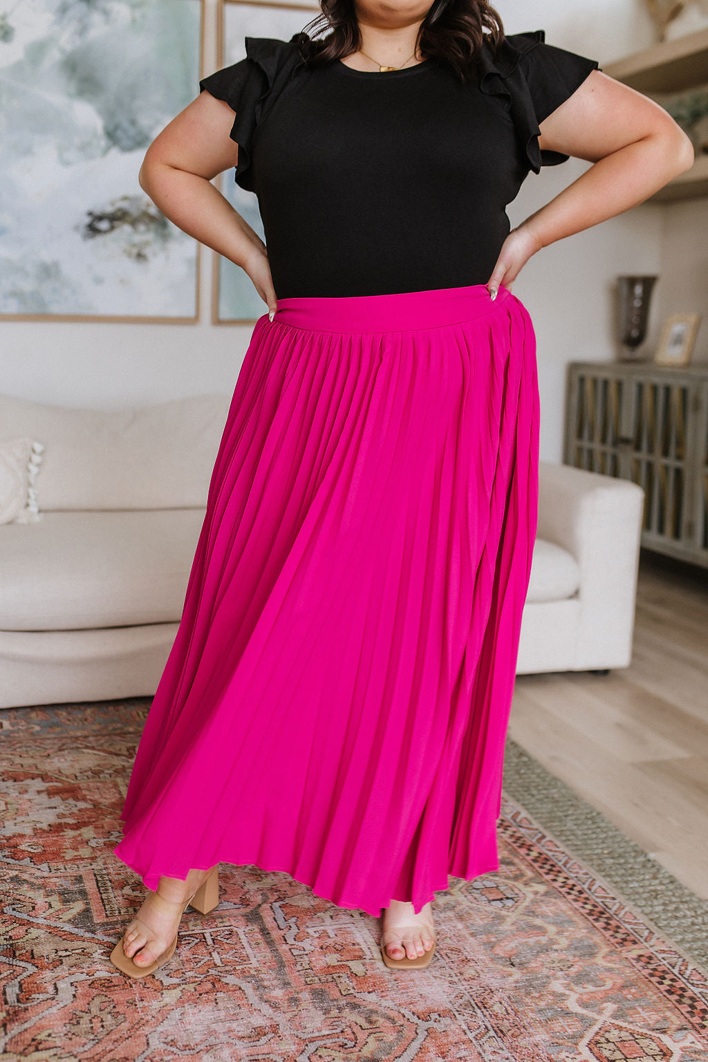 Just Too Hot Midi Skirt in Hot Pink - WEBSITE EXCLUSIVE