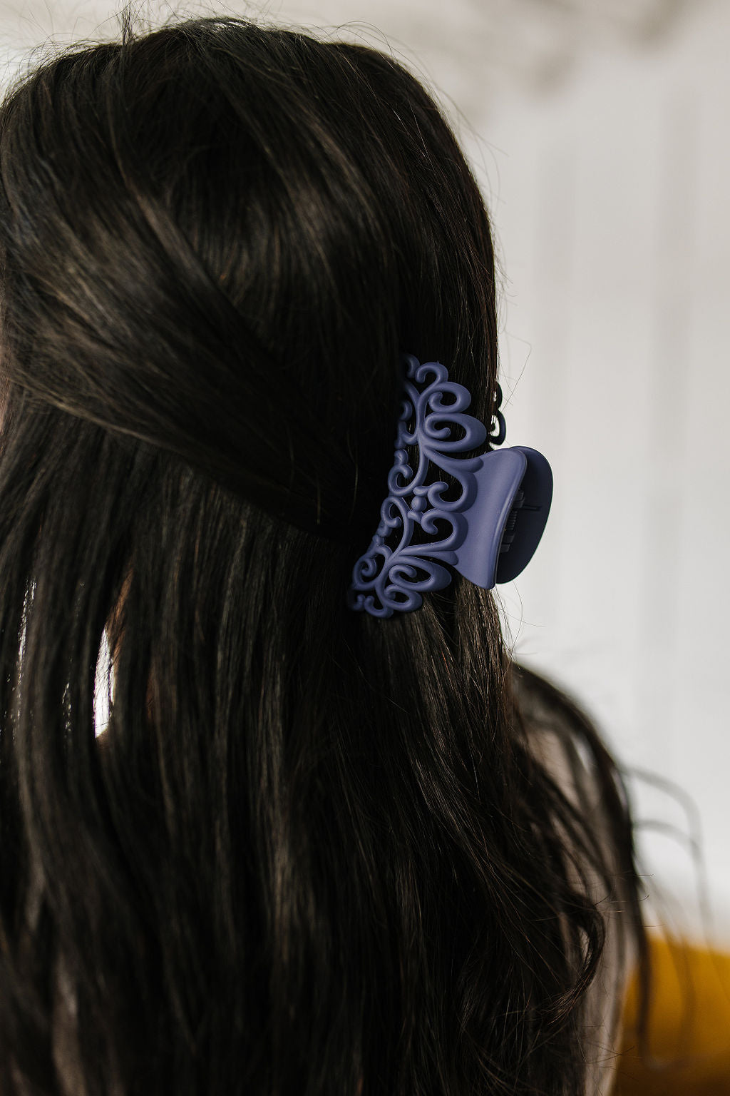 Lace Detail Claw Clip in Navy - Website Exclusive