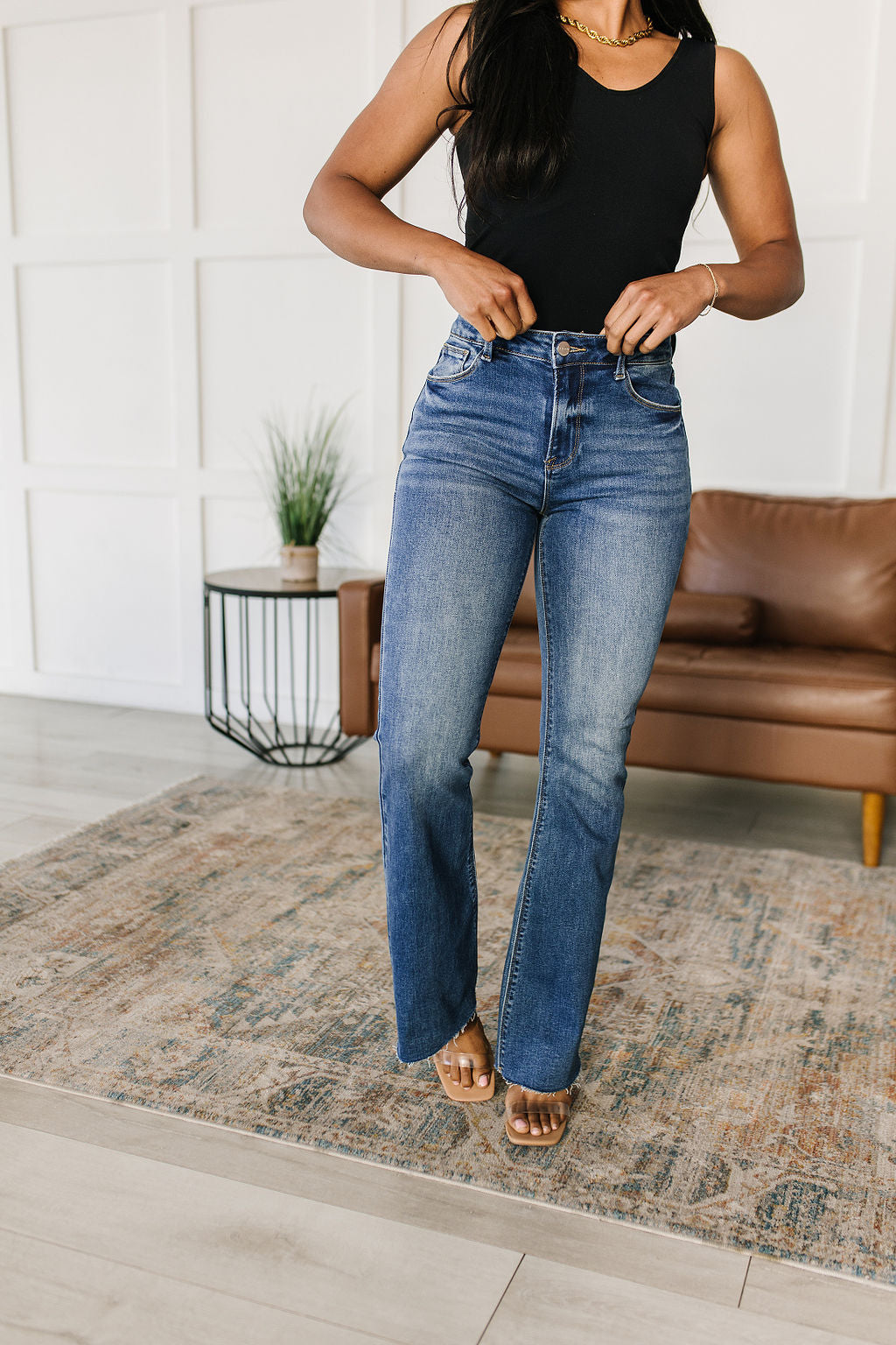 Layla High Rise Raw Hem Flare Jeans - Website Exclusive