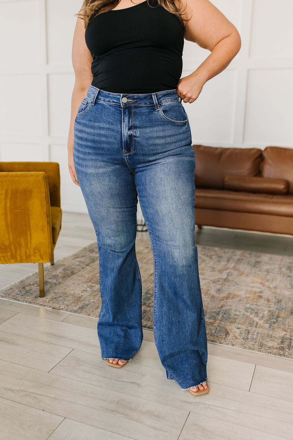 Layla High Rise Raw Hem Flare Jeans - Website Exclusive