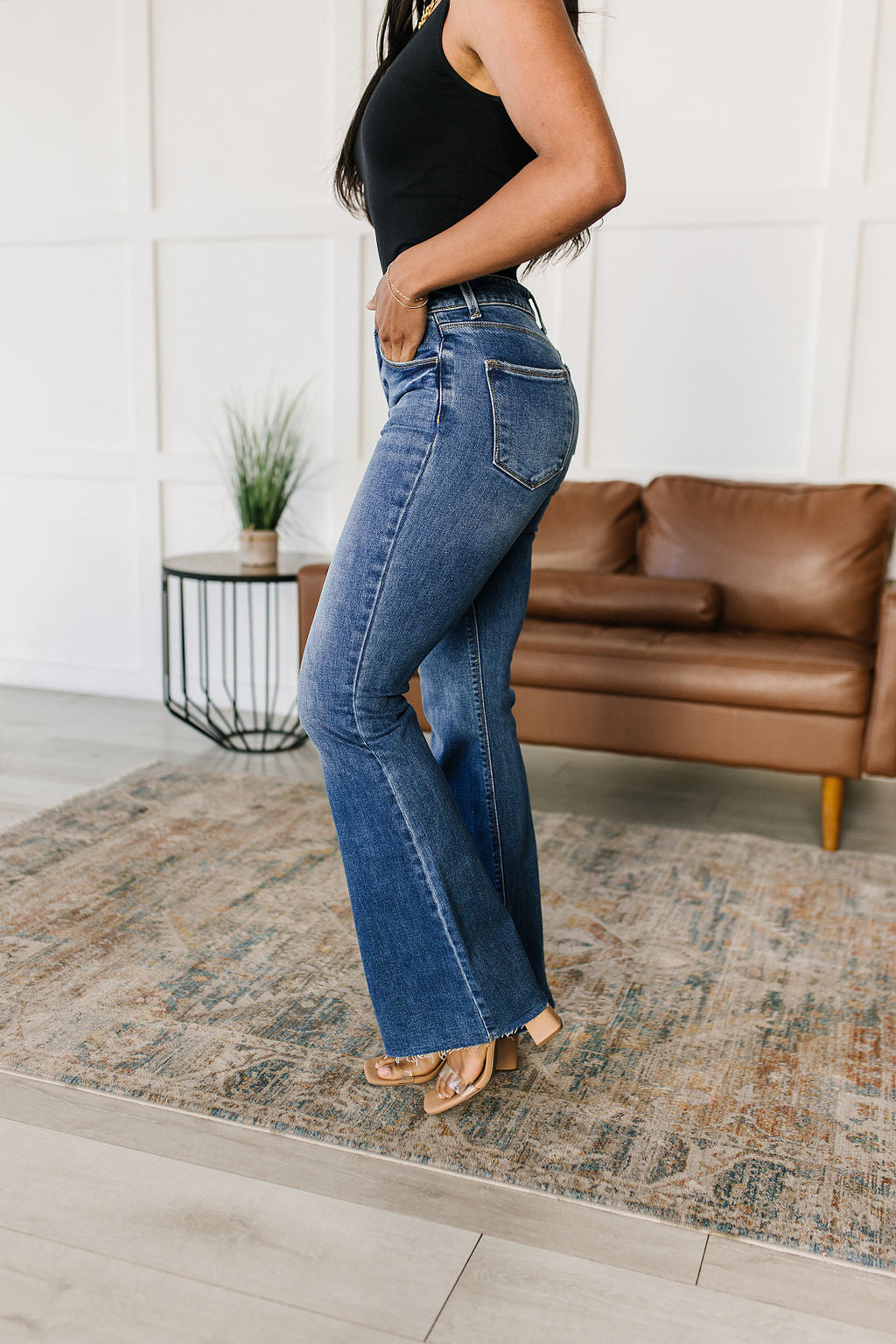 Layla High Rise Raw Hem Flare Jeans - Website Exclusive
