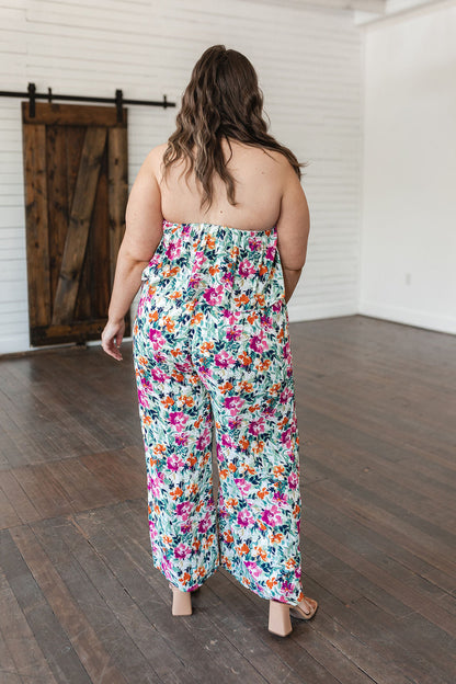 Life of the Party Floral Jumpsuit in Green - WEBSITE EXCLUSIVE