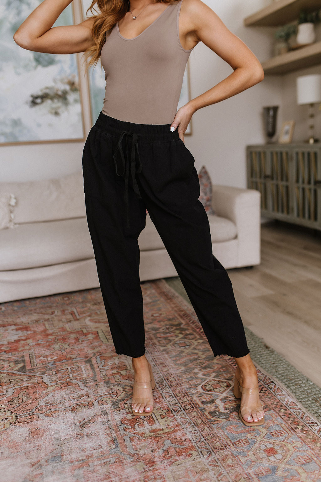Love Me Dearly High Waisted Pants in Black - WEBSITE EXCLUSIVE