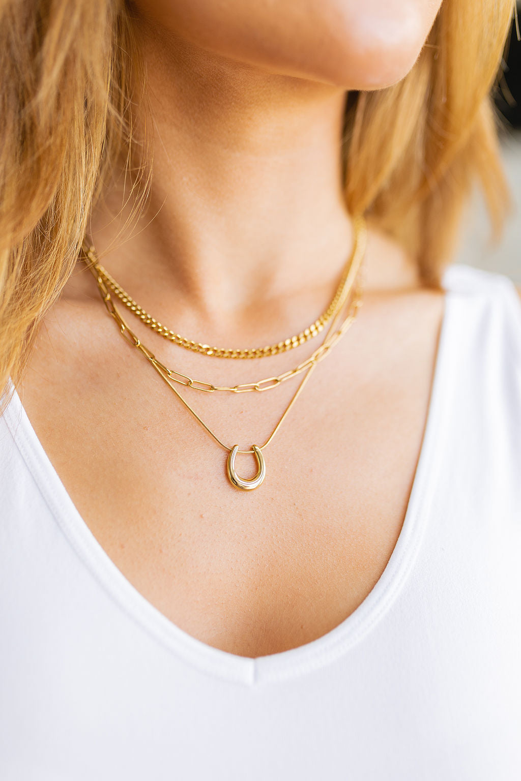 Lucky Horseshoe Pendant Necklace - WEBSITE EXCLUSIVE
