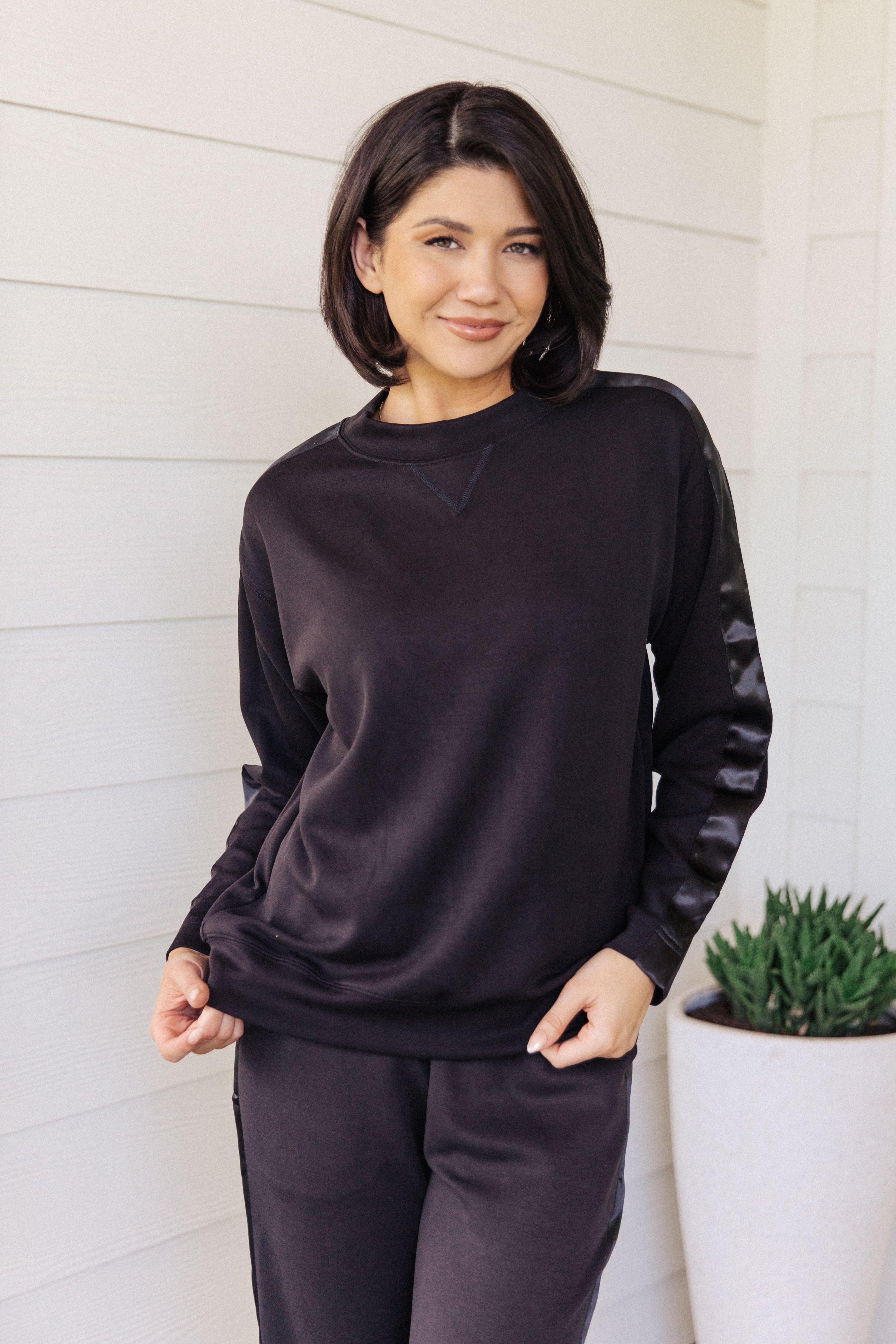 Lysa Satin Stripe Pullover - WEBSITE EXCLUSIVE