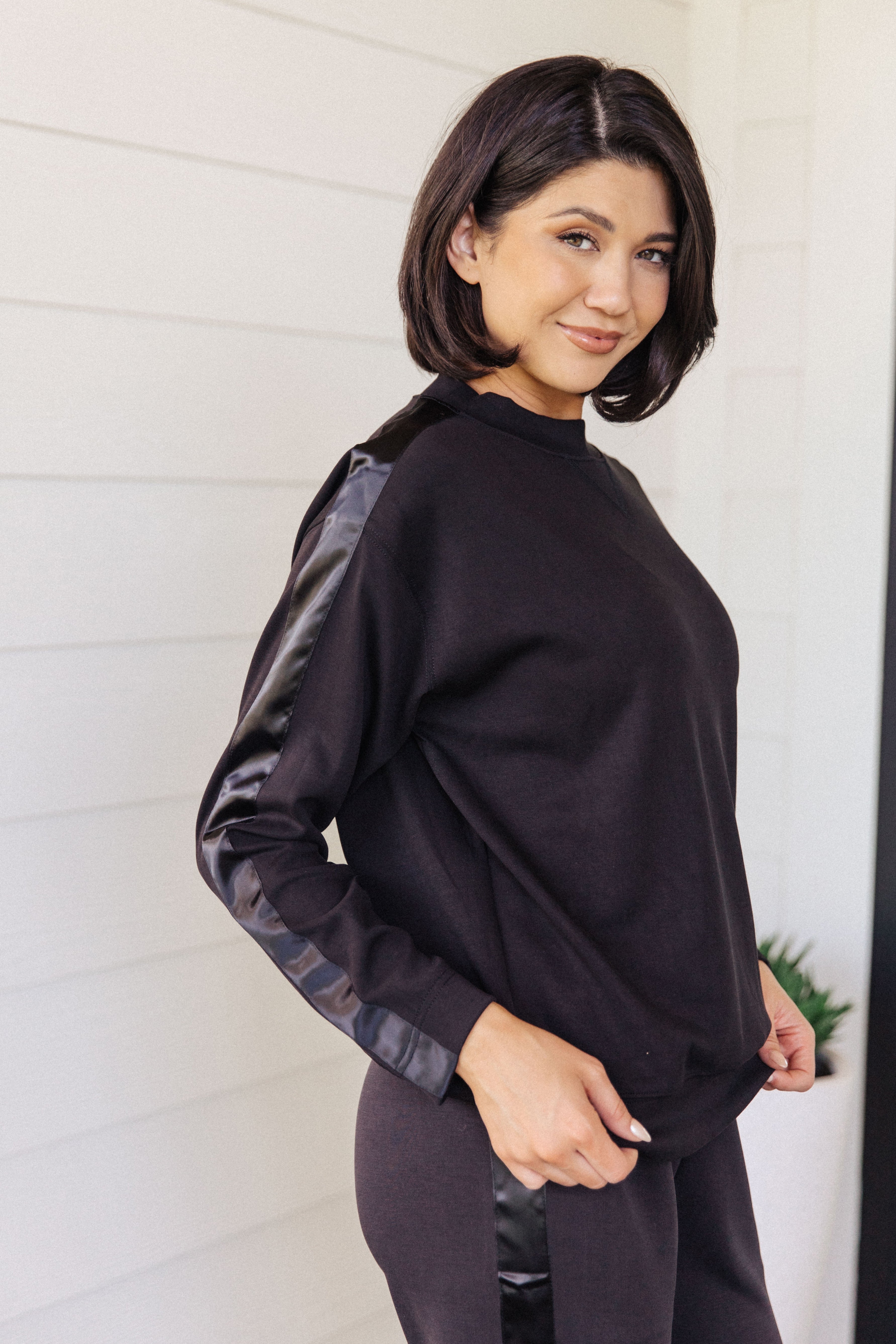 Lysa Satin Stripe Pullover - WEBSITE EXCLUSIVE