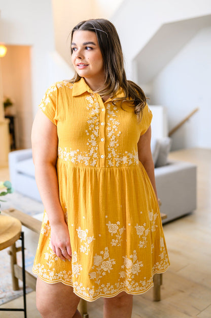 Marigold Embroidered Dress- WEBSITE EXCLUSIVE