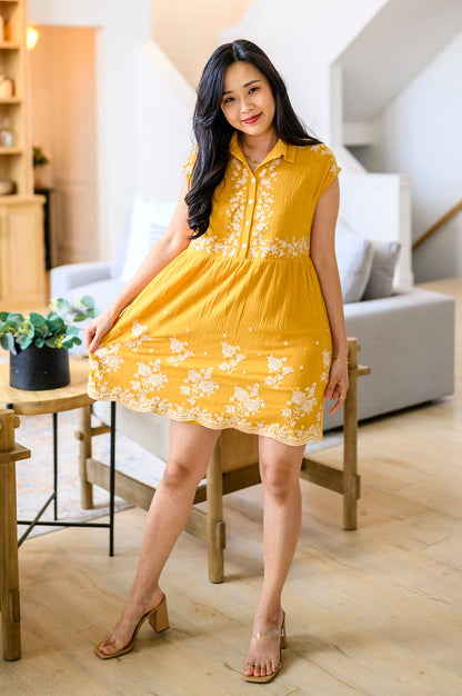 Marigold Embroidered Dress- WEBSITE EXCLUSIVE