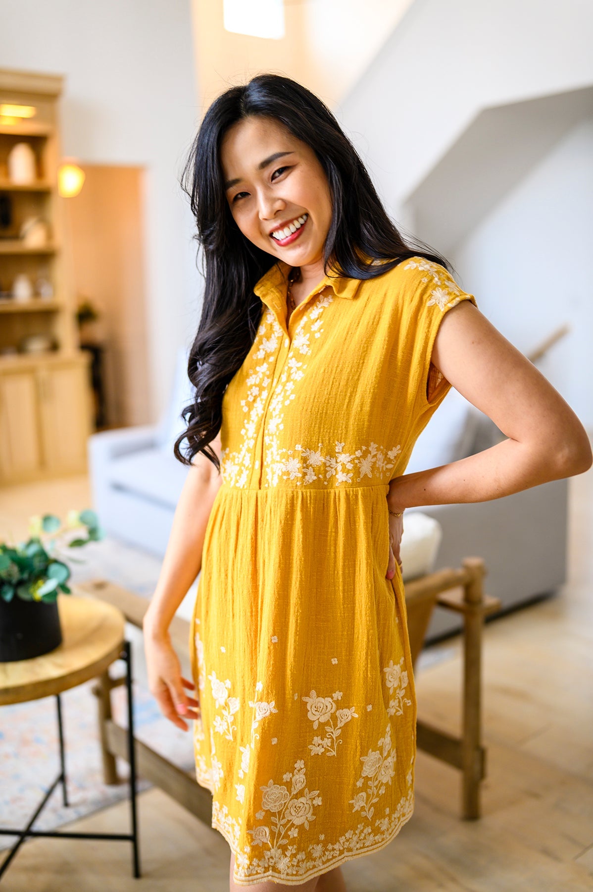 Marigold Embroidered Dress- WEBSITE EXCLUSIVE