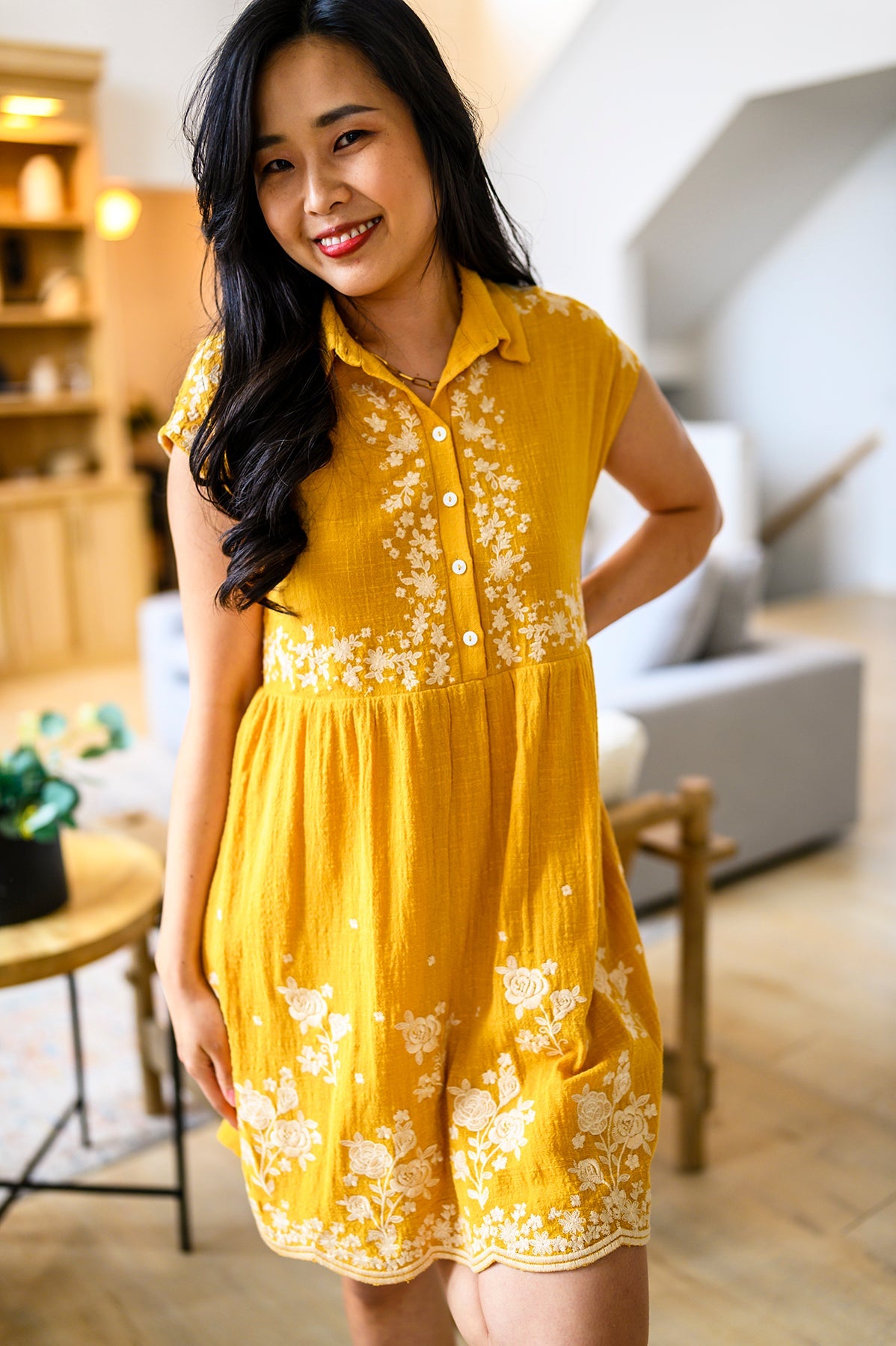Marigold Embroidered Dress- WEBSITE EXCLUSIVE