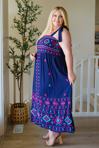 Midnight Magic Embroidered Maxi Dress - WEBSITE EXCLUSIVE