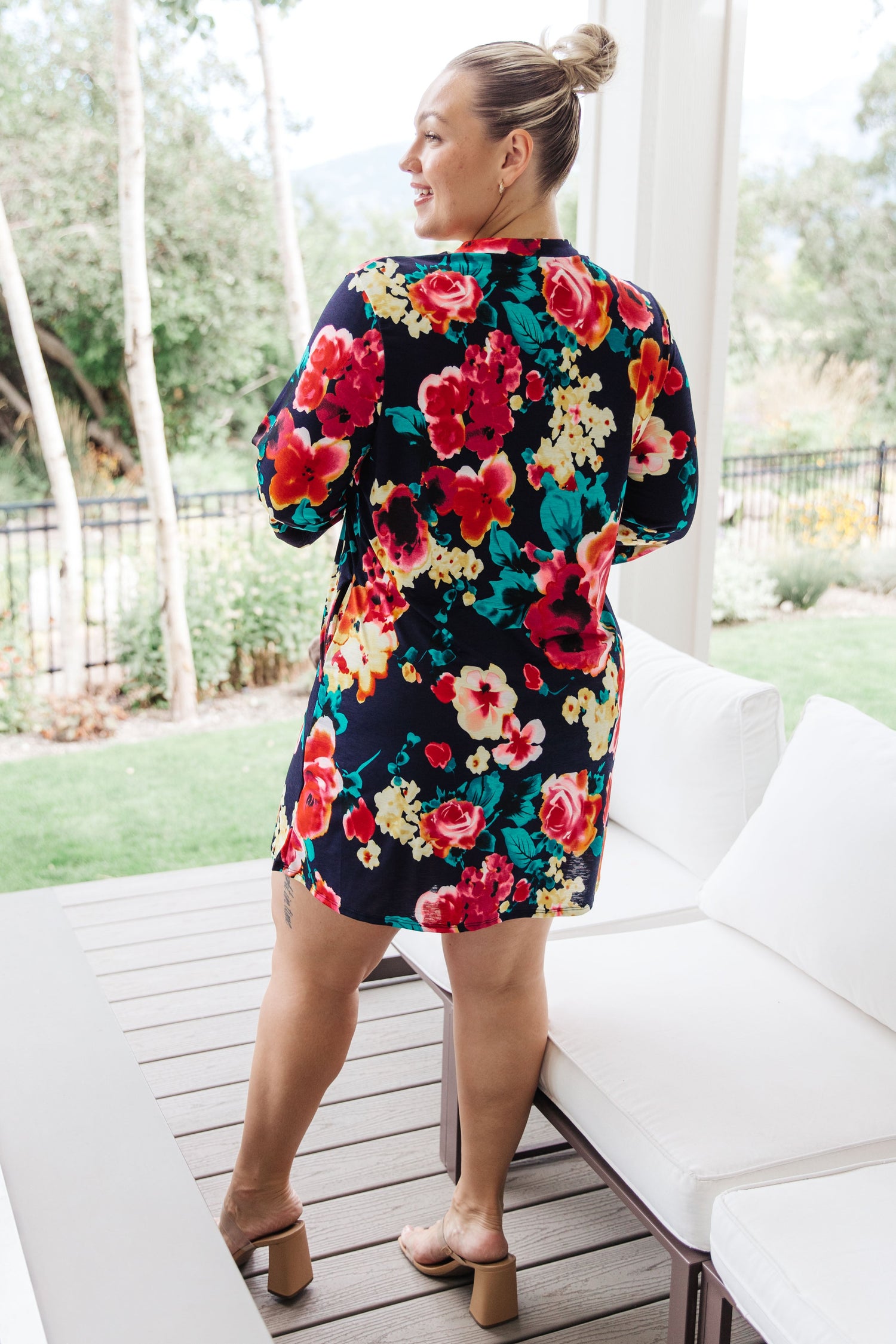 Moonlit Garden Floral Midi Dress - WEBSITE EXCLUSIVE