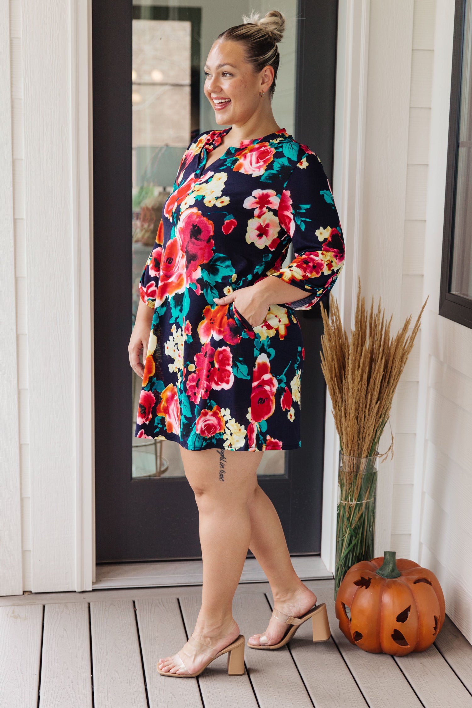 Moonlit Garden Floral Midi Dress - WEBSITE EXCLUSIVE