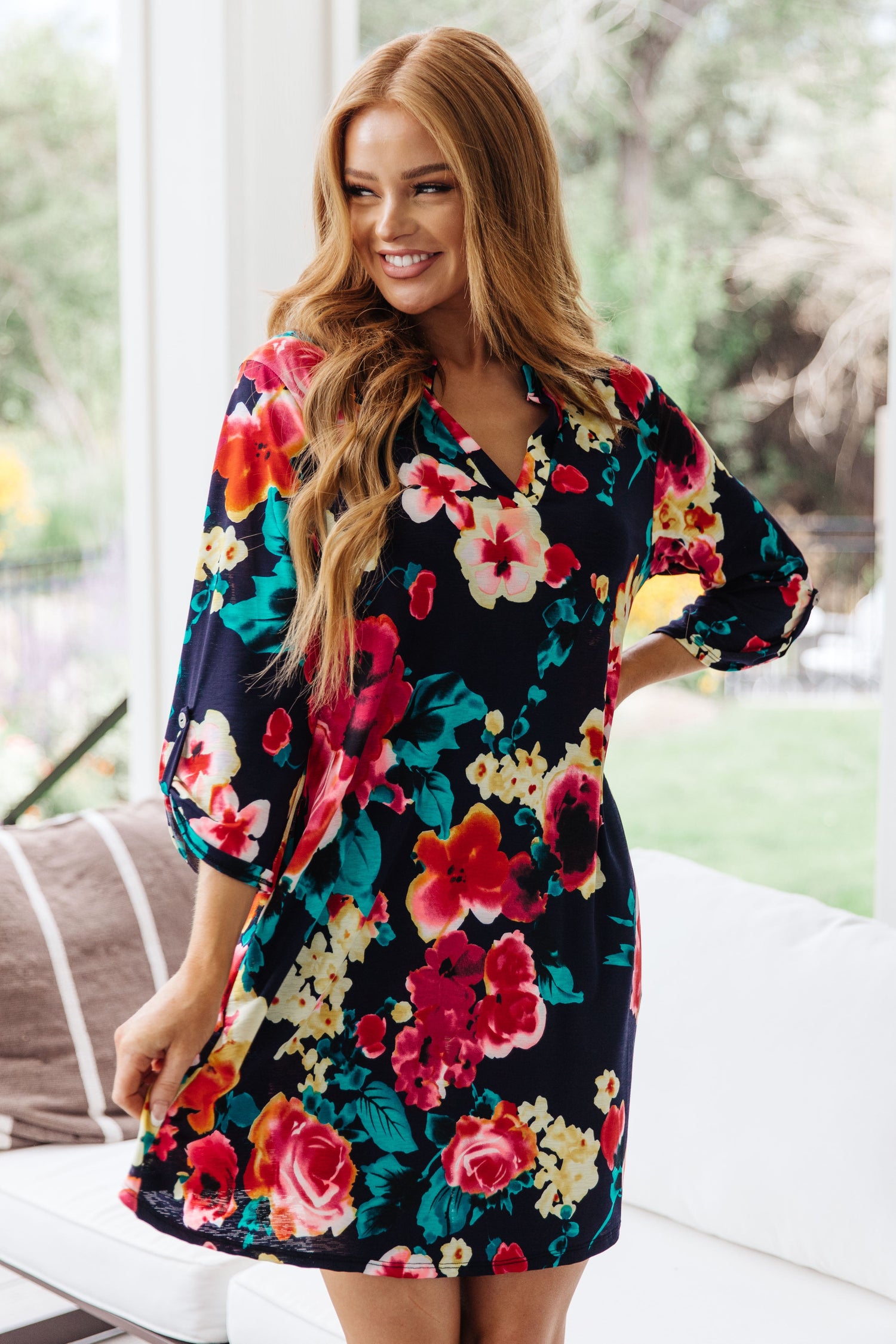 Moonlit Garden Floral Midi Dress - WEBSITE EXCLUSIVE