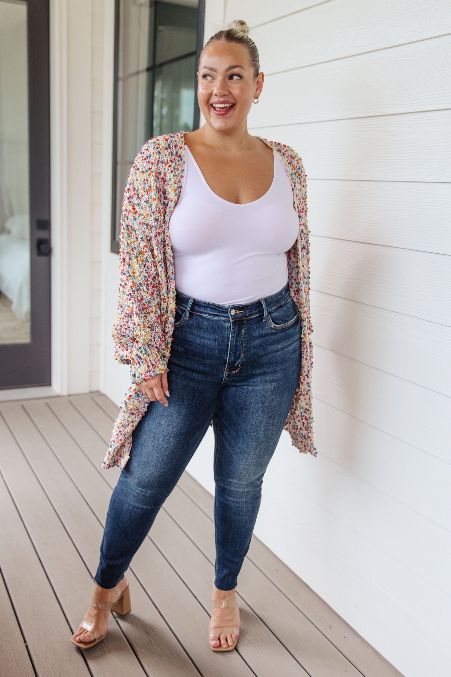 No Time Like The Present Confetti Cardigan in Ivory - WEBSITE EXCLUSIVE