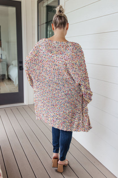 No Time Like The Present Confetti Cardigan in Ivory - WEBSITE EXCLUSIVE