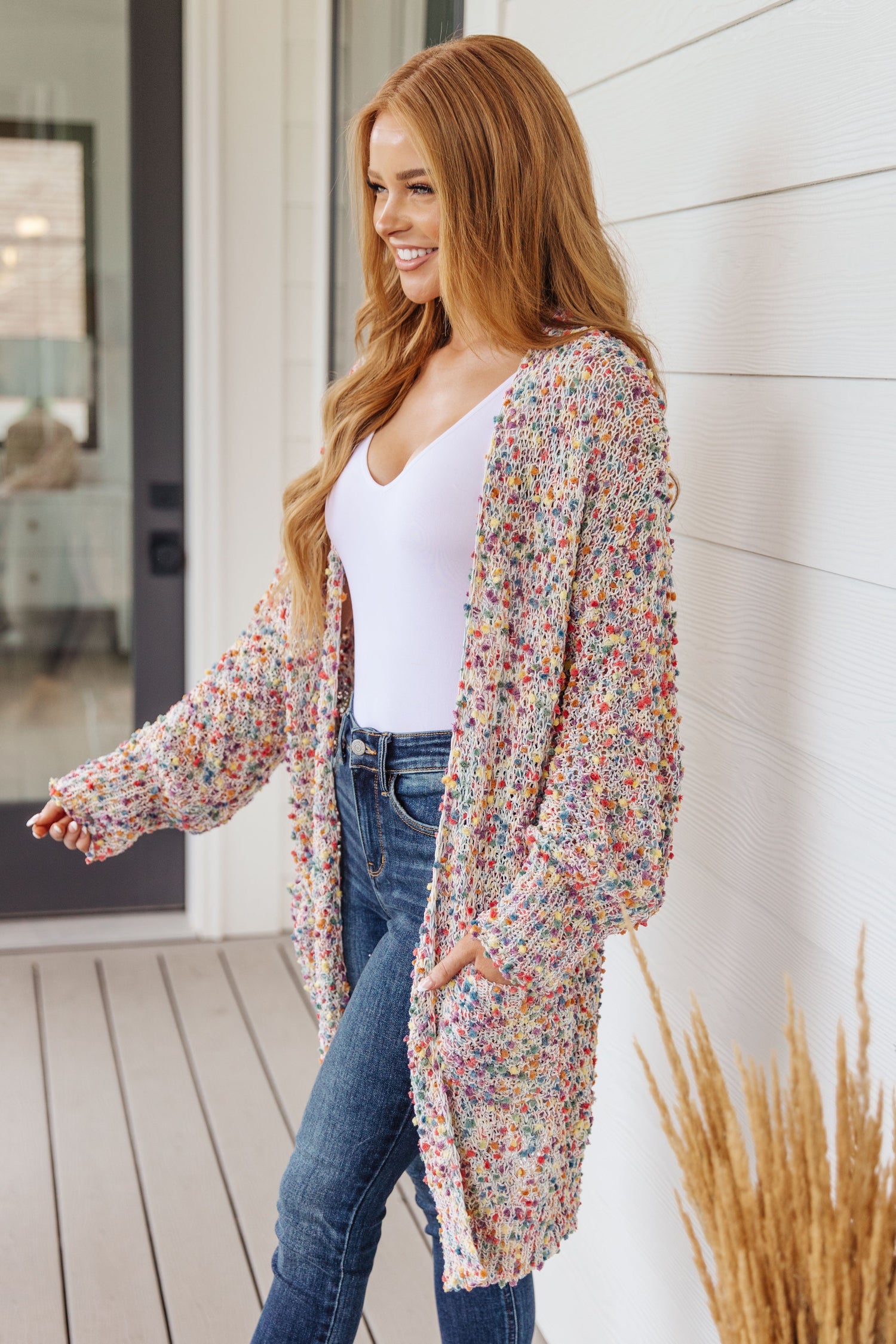 No Time Like The Present Confetti Cardigan in Ivory - WEBSITE EXCLUSIVE