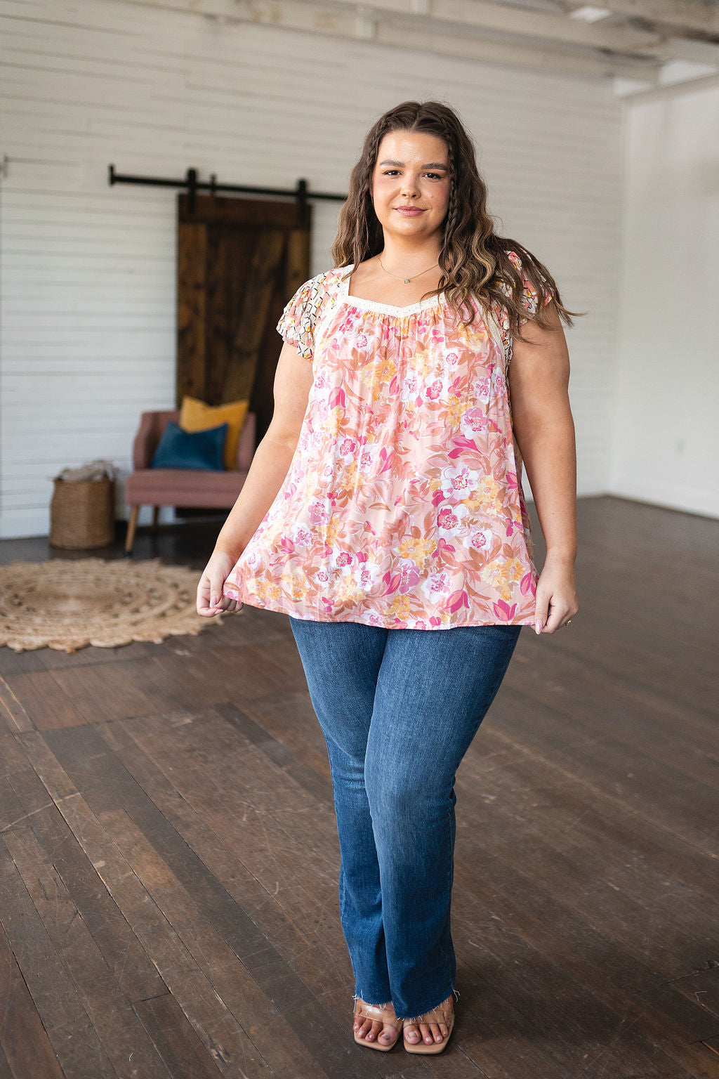 Not So Serious Floral Blouse in Pink - WEBSITE EXCLUSIVE