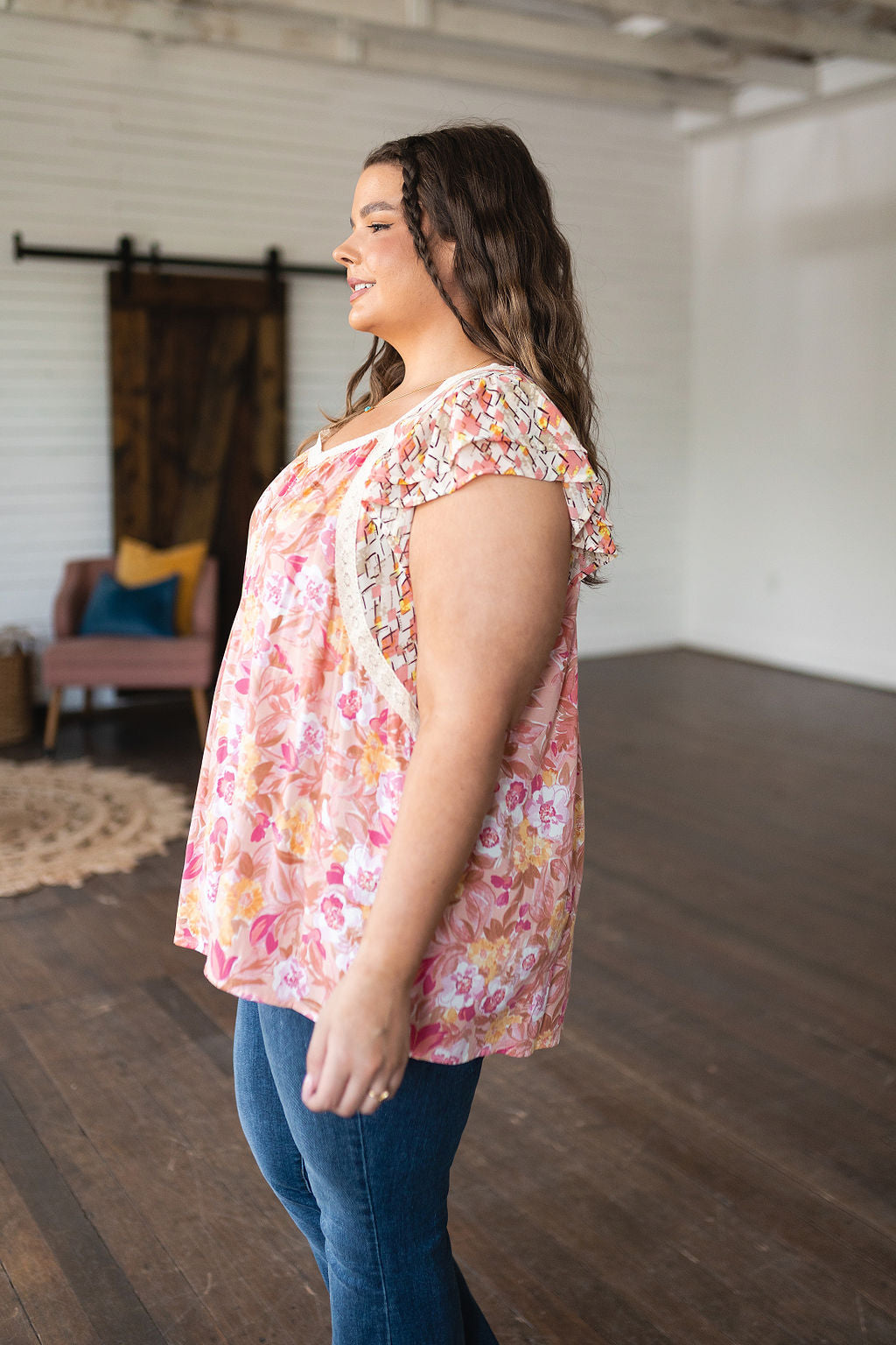 Not So Serious Floral Blouse in Pink - WEBSITE EXCLUSIVE
