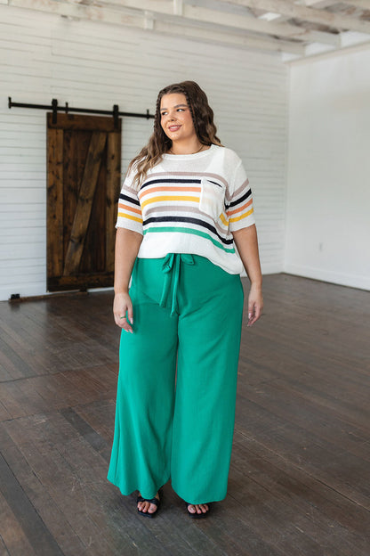 On The Other Side Wide Leg Pants in Green - WEBSITE EXCLUSIVE