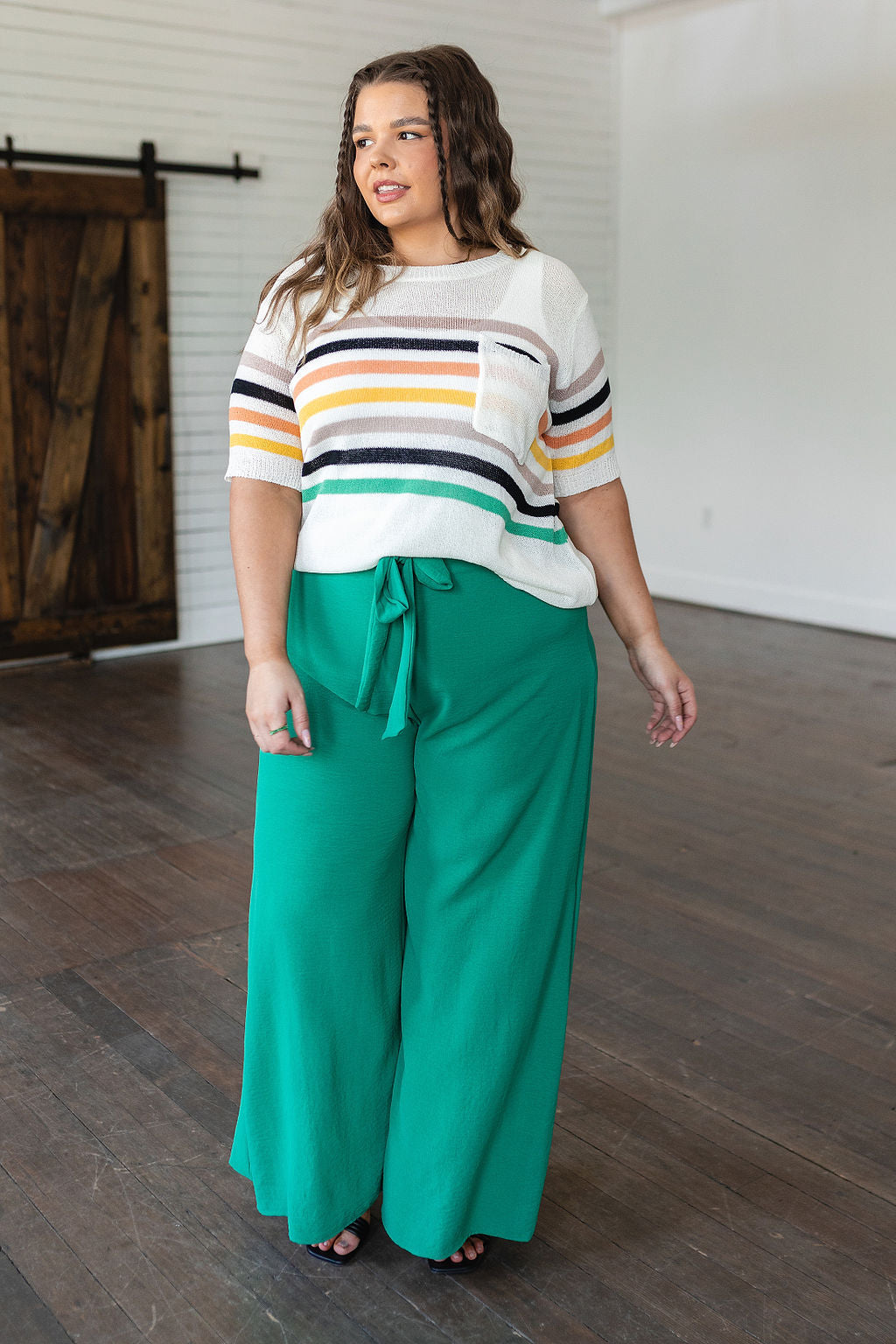 On The Other Side Wide Leg Pants in Green - WEBSITE EXCLUSIVE
