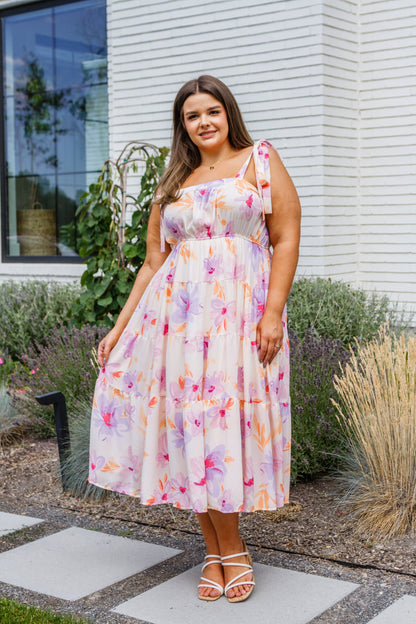 Pastel Petals Floral Midi Dress - WEBSITE EXCLUSIVE