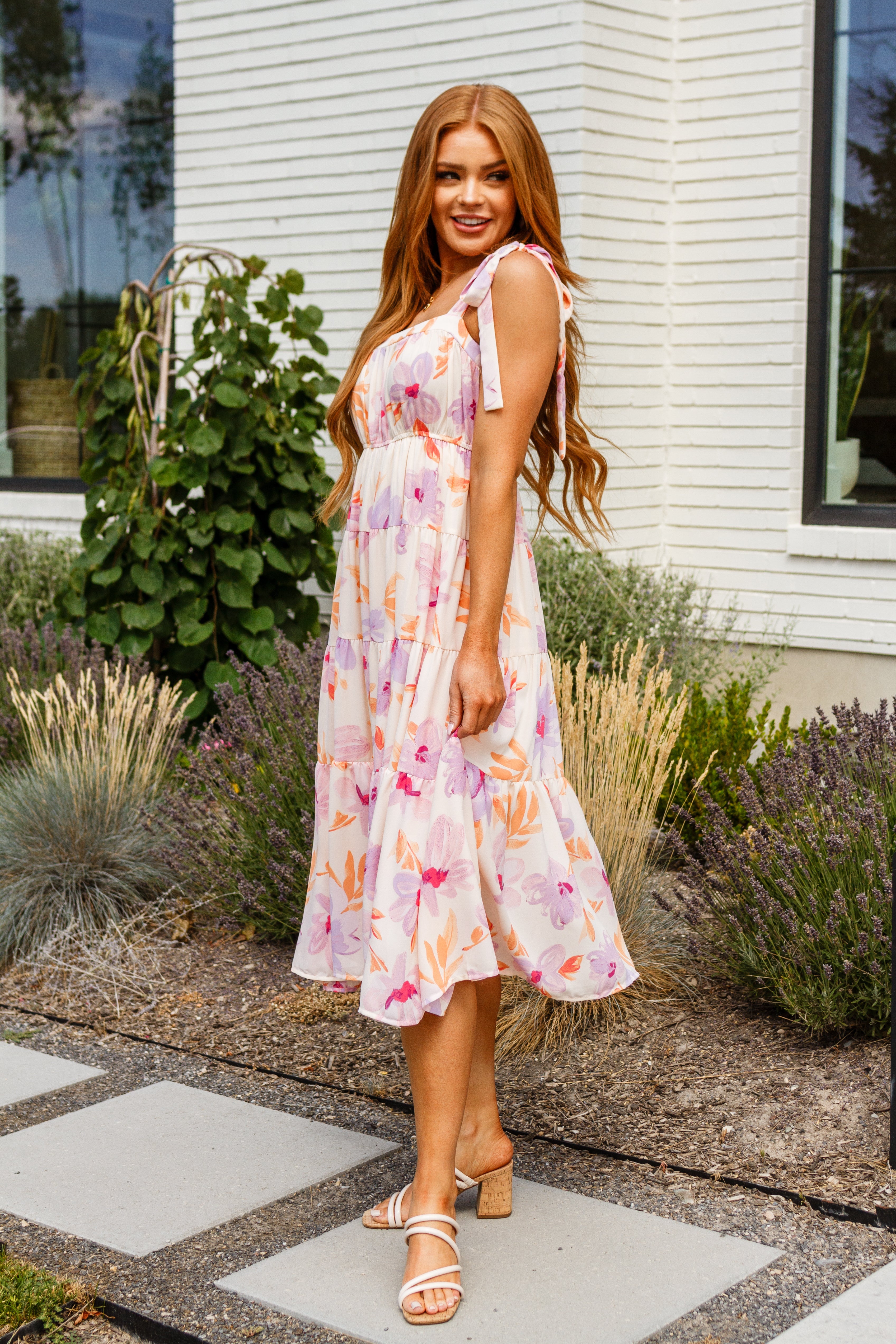 Pastel Petals Floral Midi Dress - WEBSITE EXCLUSIVE