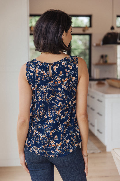 Perfect Floral Keyhole Sleeveless Top - WEBSITE EXCLUSIVE