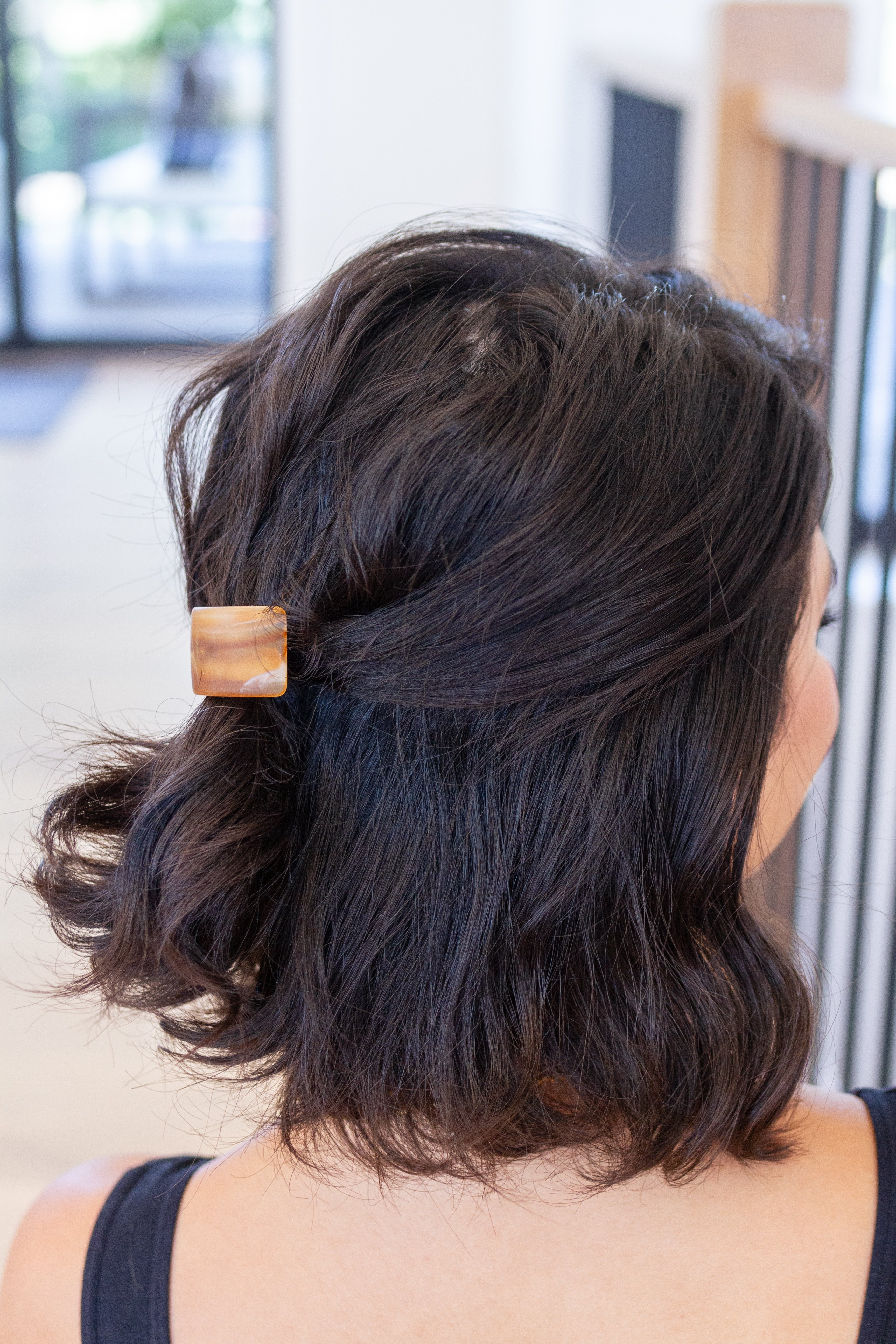 Rectangle Cuff Hair Tie Elastic in Amber - WEBSITE EXCLUSIVE